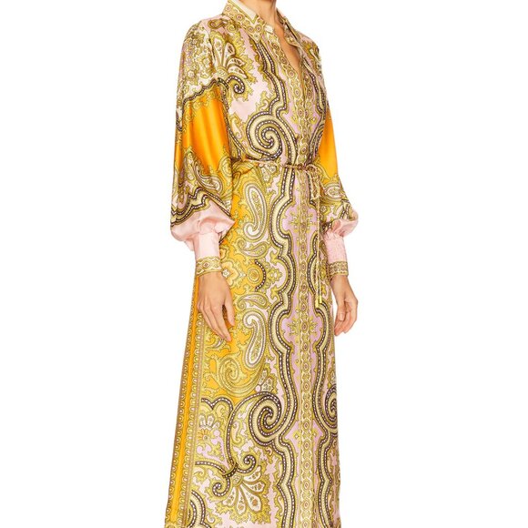 ALEMAIS paisley-print puff-sleeve maxi dress SIZE AU 8 - Picture 2 of 13